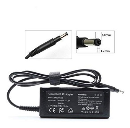 Cargador Compatible HP 19.5V 3.33A P/Negra (4.8*1.7)