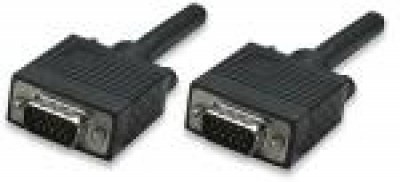 Cable VGA - HD15 MANHATTAN, 1,8 m, VGA (D-Sub), VGA (D-Sub), Macho/Macho, Negro