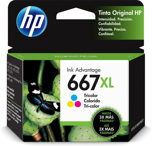 CARTUCHO HP 667XL 3YM80AL , Azul, Magenta, Amarillo