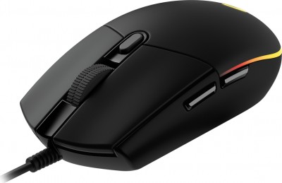 Mouse LOGITECH G203, USB, Juego, 200-8.000 dpi, Negro