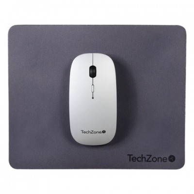 Mouse Inalámbrico Recargable con Mousepad TECHZONE TZ18MOUINAMP-PL, Plata, Inalámbrico