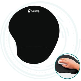 Mouse Pad Nextep Ergonómico Gel Color Negro