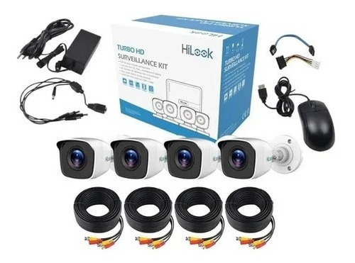 KIT 1080P LITE / 1 DVR 8 CANALES / H.265+ / 4 CAMARAS 2 MP METAL / FUENTE DE PODER Y ACCESORIOS